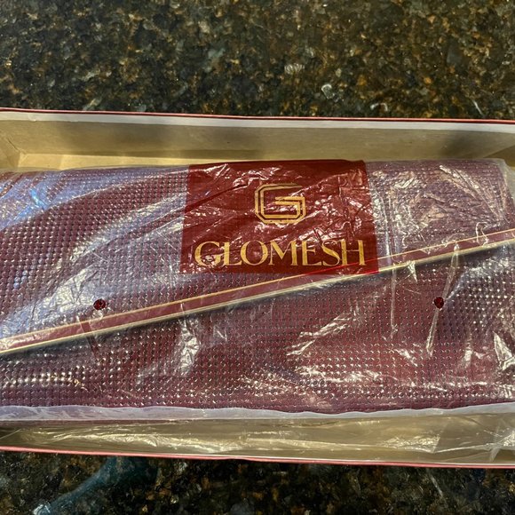 Vintage Retro GloMesh Burgundy Metal Mesh Clutch Bag  Purse - Australia - Picture 11 of 13